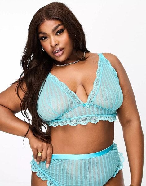 ASOS DESIGN Curve Brooke soft bra in turquoise