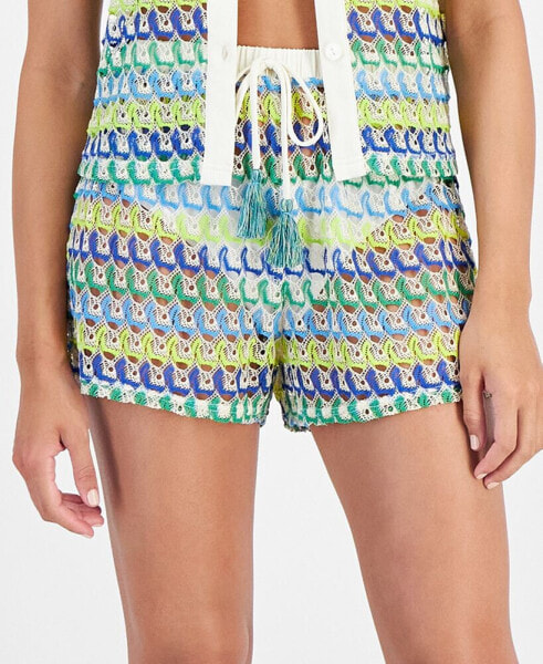 Juniors' Camp Crochet Cover-Up Shorts, Created for Macy's
