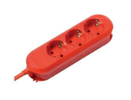 Bachmann SMARTLINE - 3 m - Indoor - Red - 3 AC outlet(s) - 3680 W - 16 A