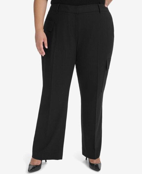 Plus Size Cargo Flare-Leg Pants