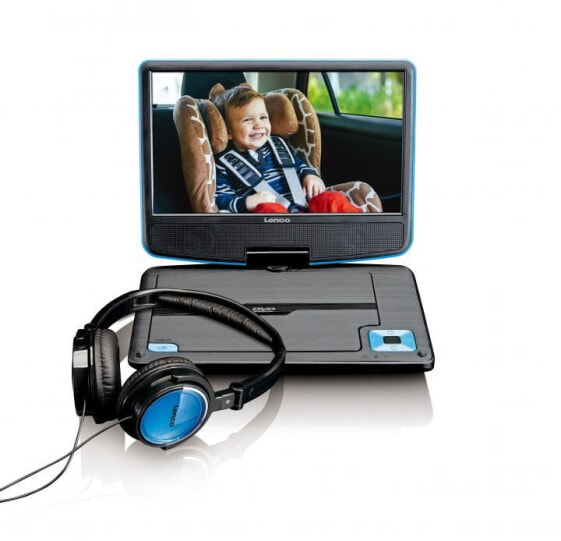 Lenco DVP-910 - Tragbarer DVD-Player - Cabrio - Schwarz - Blau - CD,DVD - 22,9 cm (9 Zoll) - TFT
