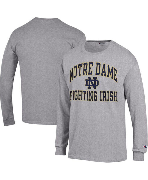 Men's Heather Gray Notre Dame Fighting Irish High Motor Long Sleeve T-shirt