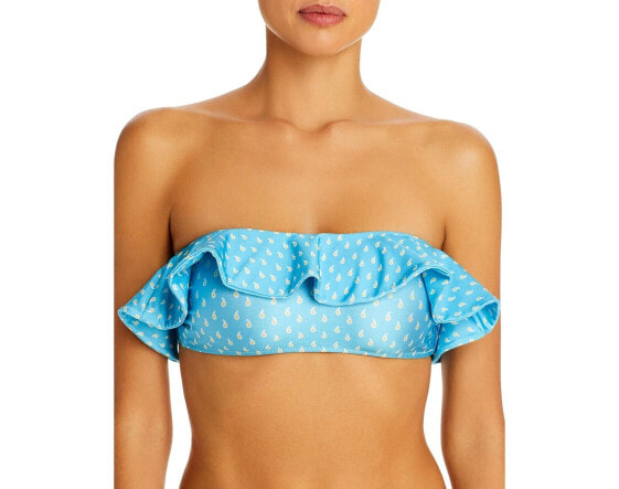 Shani Shemer 285603 Agadir Printed Ruffled Bandeau Bikini Top, Size XS