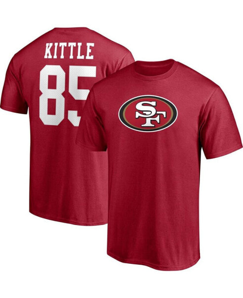 Men's George Kittle Scarlet San Francisco 49ers Player Icon Name and Number T-shirt
