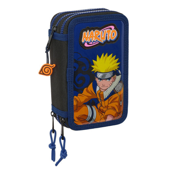 Тройной пенал Naruto Ninja Синий Чёрный 12,5 x 19,5 x 5,5 cm 36 Предметы