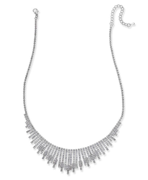Silver-Tone Pavé Statement Necklace, Created for Macy's