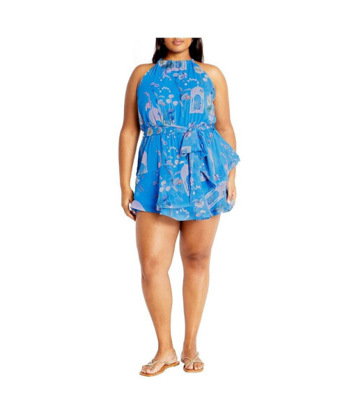 Plus Size Belinda Print Romper