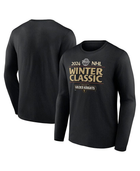 Men's Black Vegas Golden Knights 2024 NHL Winter Classic Text Driven Long Sleeve T-shirt