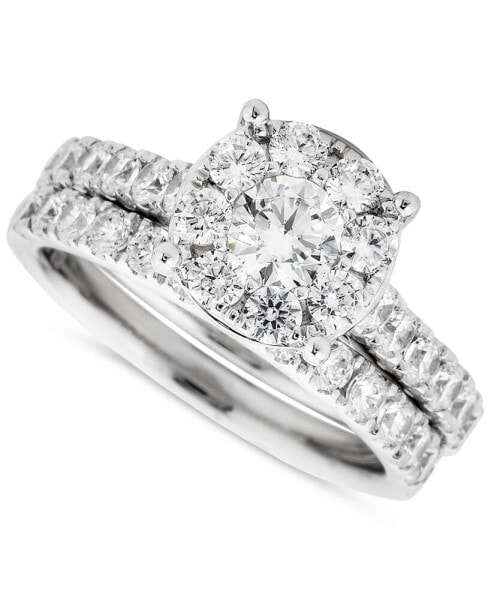 Кольцо Macy's Diamond Halo Bridal Set (2 ct. t.w.)