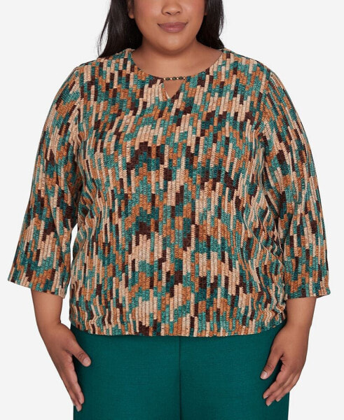 Plus Size Emerald Isle Chenille Vertical Texture Top