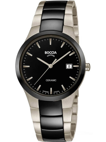 Boccia 3639-01 men`s watch ceramic titanium 39mm 5ATM