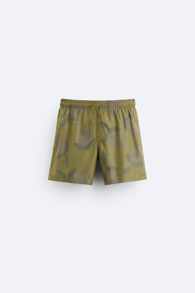 Lemon print swimming trunks