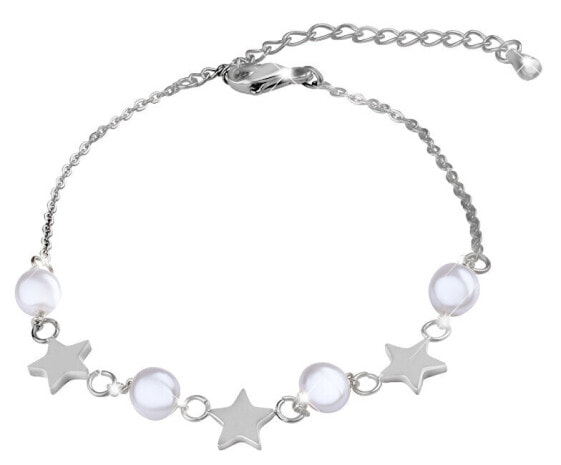 Fine steel bracelet with beads