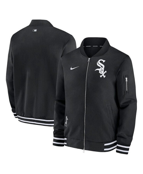 Men's Black Chicago White Sox Authentic Collection Full-Zip Bomber Jacket