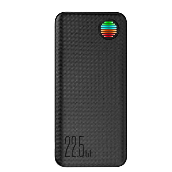 Внешний аккумулятор 20000mAh 22.5W с встроенными кабелями USB-C и iPhone Lightning, цвет черный (бренд joyroom)