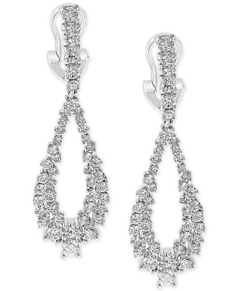 EFFY® Diamond Cluster Teardrop Drop Earrings (2-1/6 ct. t.w.) in 14k White Gold