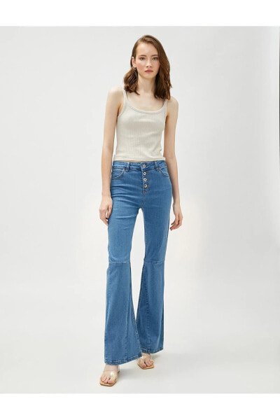Ispanyol Paça Kot Pantolon Yüksek Bel- Victoria Slim Jean