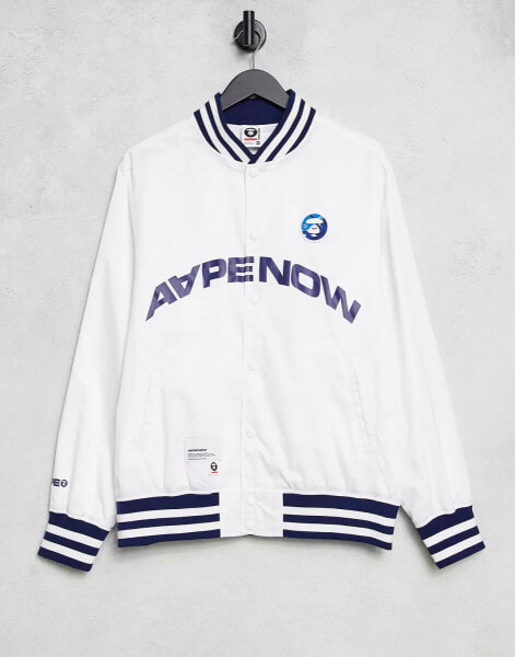 Aape By A Bathing Ape varsity jacket in white