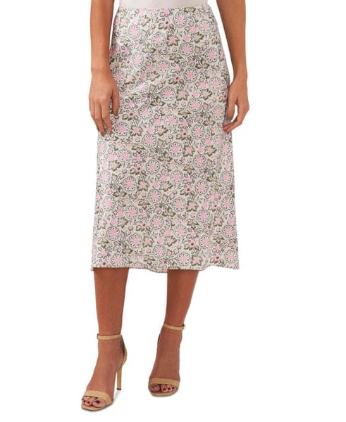 Women's Floral Midi Slip Skirt