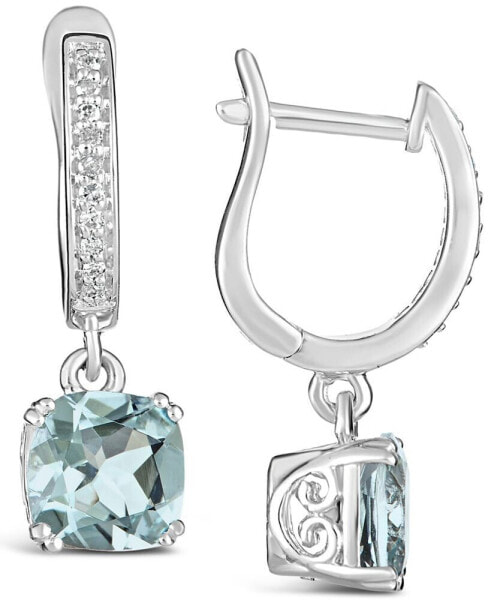 Серьги Macy's Aquamarine & Diamond