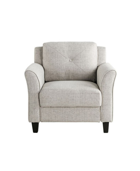 33.9" Polyester Harvard Chair with Curved Arms