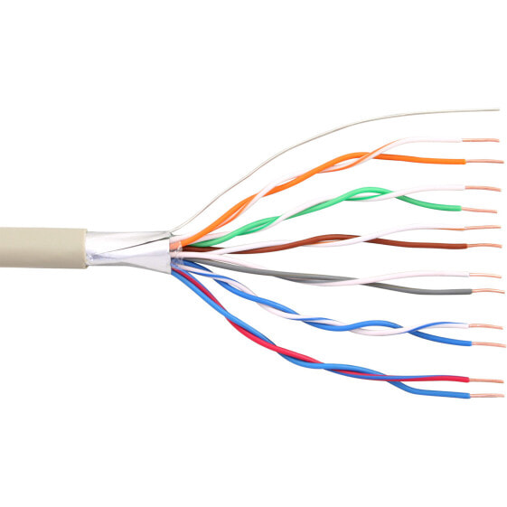 InLine Telephone Cable 12 wire solid installation 6x2x0.6mm shielded 100m