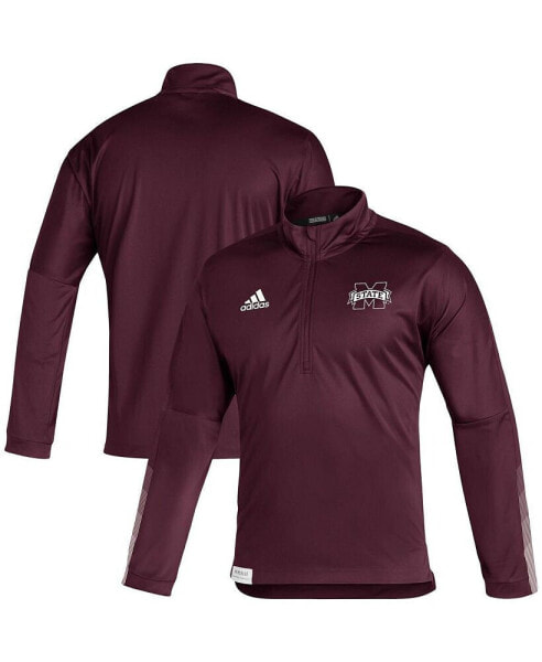 Men's Maroon Mississippi State Bulldogs 2021 Sideline Quarter-Zip Jacket