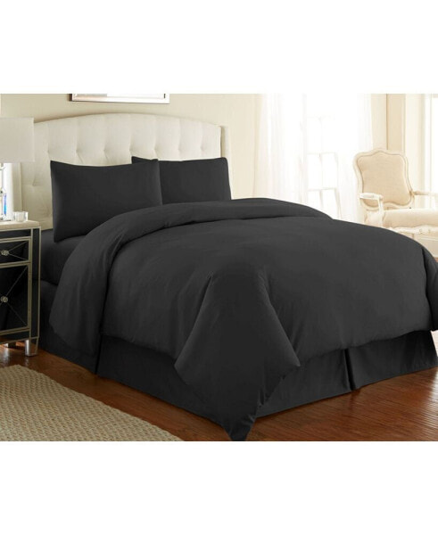 Ultra-Soft Solid Color 3-Piece Duvet Cover Set