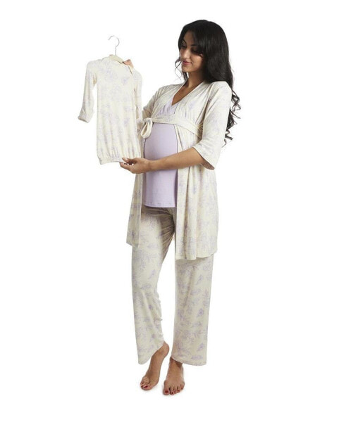 Пижама Everly Grey Analise Во время и после 5-предметный набор для сна в период беременности и кормления