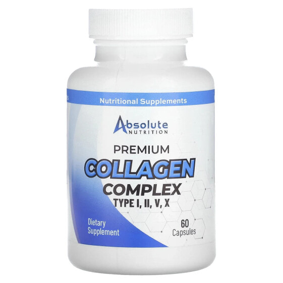 БАД Absolute Nutrition Premium Collagen Complex, Тип I, II, V, X, 60 капсул