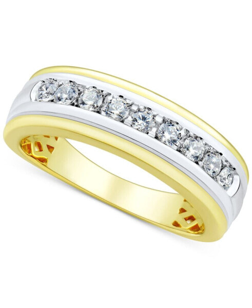 Men's Lab Grown Diamond Band (1/2 ct. t.w.) in 10k Two-Tone Gold