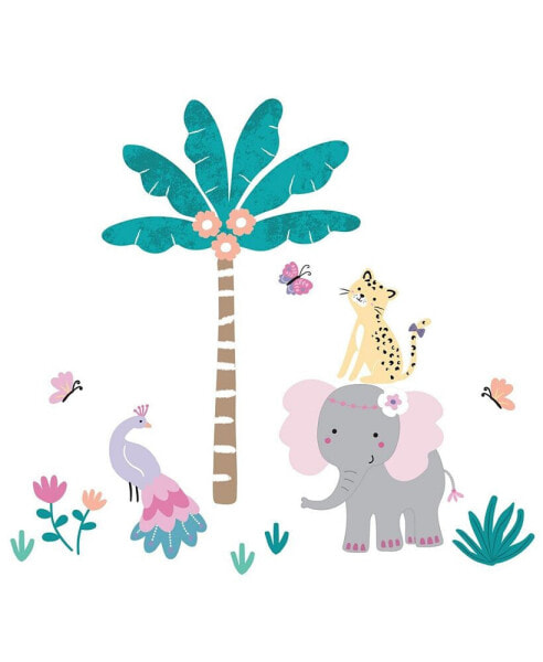 Rainbow Jungle Colorful Animals/Tree Wall Decals/Stickers