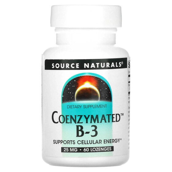 Препарат Coenzymated B-3, 25 мг, 60 таблеток для рассасывания Source Naturals
