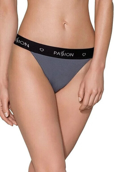 Baumwoll-Tanga-Höschen mit breitem Gummiband PS015 dark grey - Passion XL