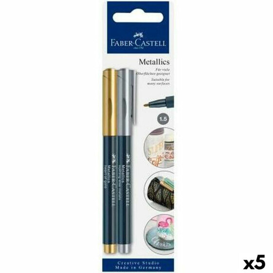 Набор фломастеров Faber-Castell Creative Studio Metallics Позолоченный Металл (5 штук)