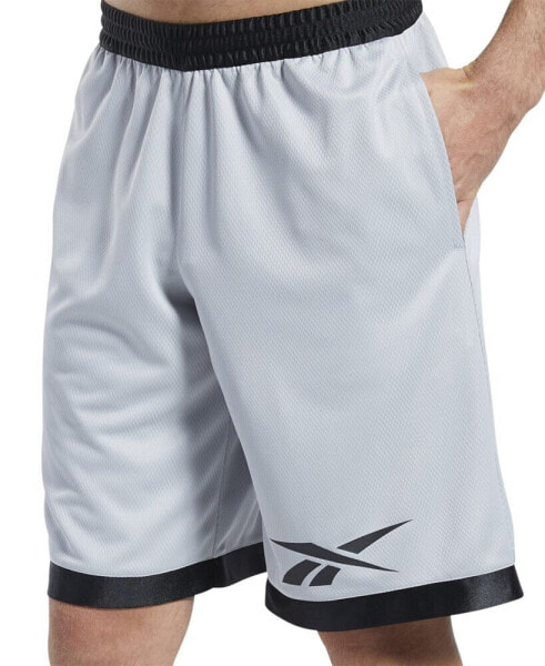 Men's Regular-Fit Logo-Print Mesh Basketball Shorts