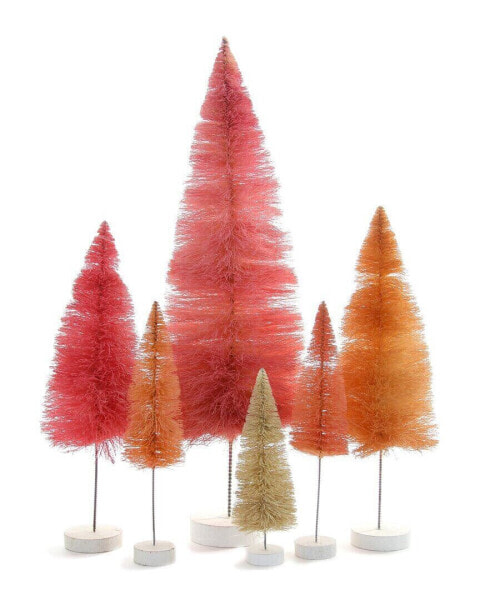 Cody Foster & Co. Set Of 6 Spectrum Bottle Brush Trees Pink