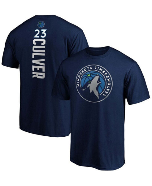 Men's Jarrett Culver Navy Minnesota Timberwolves Playmaker Name and Number Logo T-shirt