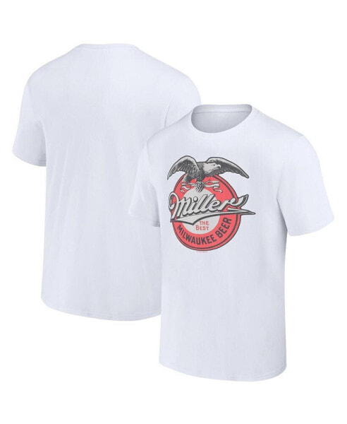Men's and Women's White Miller Retro Label T-shirt