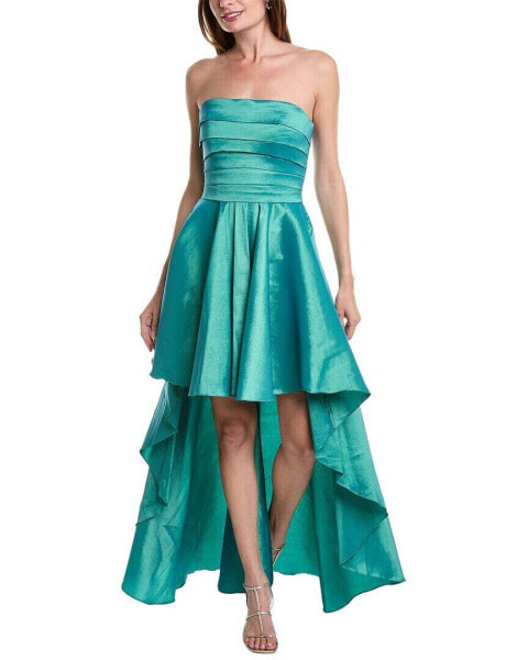 Rene Ruiz Taffeta High-Low Cocktail Dress Women's