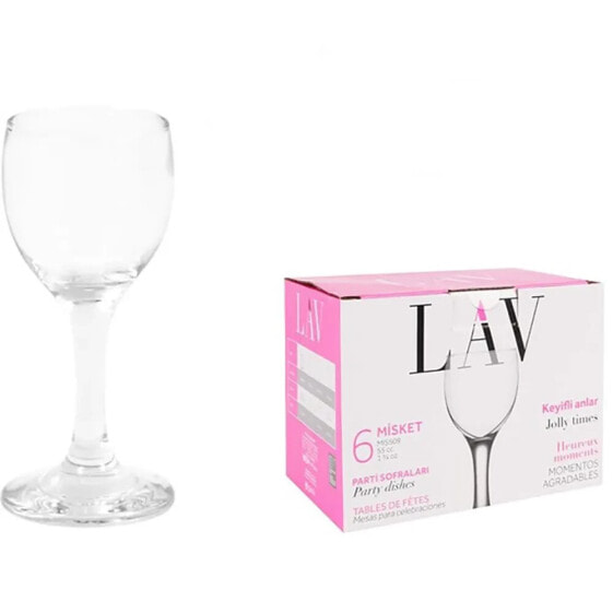 LAV Set of 6 Liqueur Glasses 55ml Misket