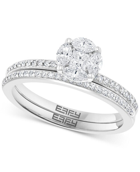 EFFY® Diamond Cluster Bridal Set (1/2 ct. t.w.) in 14k White Gold