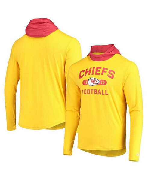 Men's Gold, Red Kansas City Chiefs Active Block Hoodie Long Sleeve T-shirt