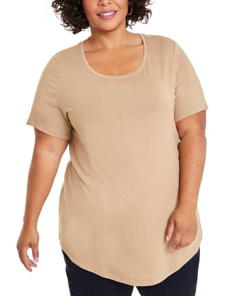 Plus Size Short-Sleeve Top, Created for Macy's