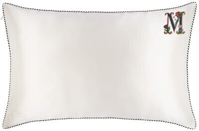 slip pure silk initial collection queen pillowcase - white M