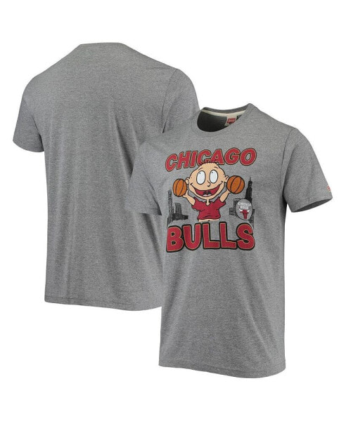 Men's Heathered Gray Chicago Bulls NBA x Rugrats Tri-Blend T-shirt