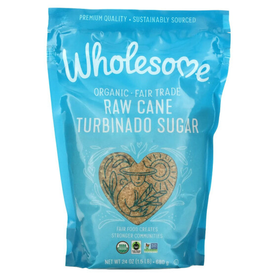 Organic Raw Cane Turbinado Sugar, 1.5 lbs (680 g)