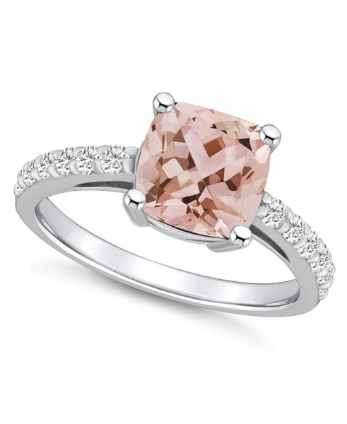 Morganite (2 Ct. T.W.) and Diamond (1/3 Ct. T.W.) Ring in 14K White Gold