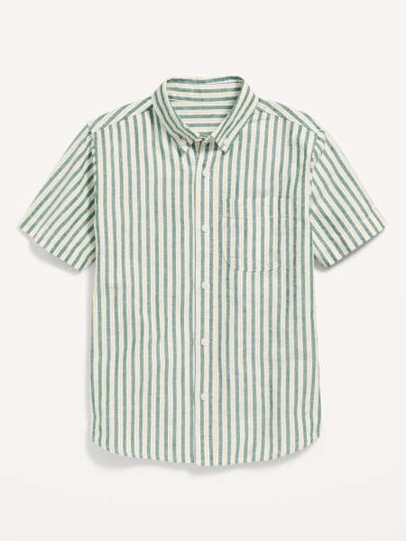 Short-Sleeve Striped Oxford Shirt for Boys