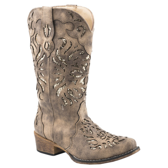 Roper Riley Glitz Womens Brown Western Cowboy Boots 09-021-1566-2851